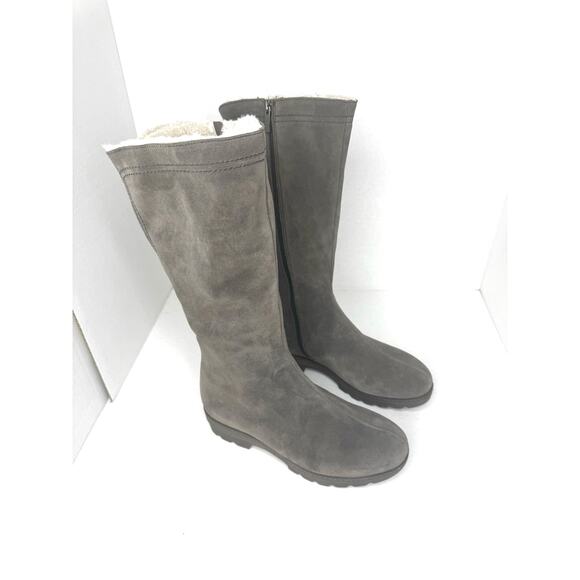 La Canadienne Villa Waterproof Faux Shearling gray Lined Tall Boot Women Sz 7.5 - Picture 7 of 11